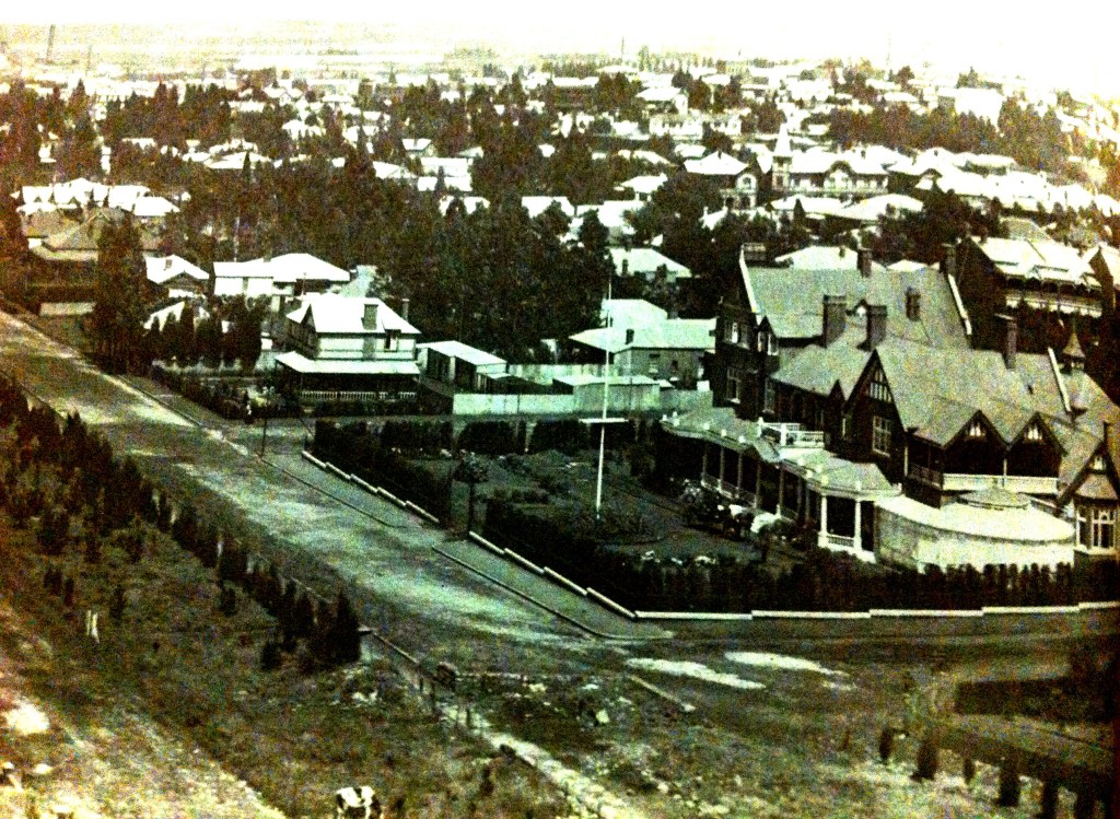 Looking south down Nugget Hill with Warrington Hall on the right. Windybrow adjacent out of shot 1890s
