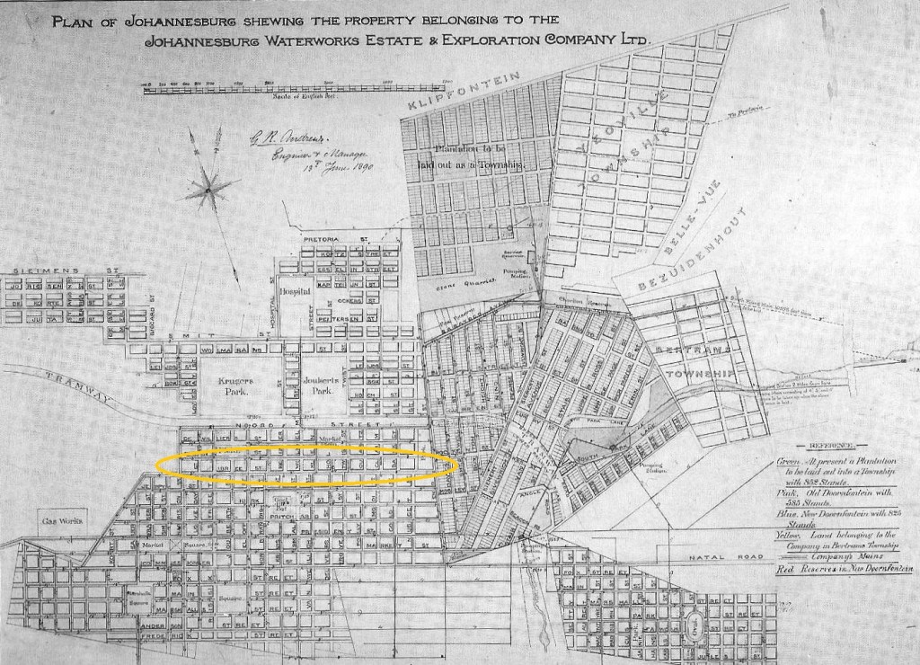 Map of Johannesburg from 1890 