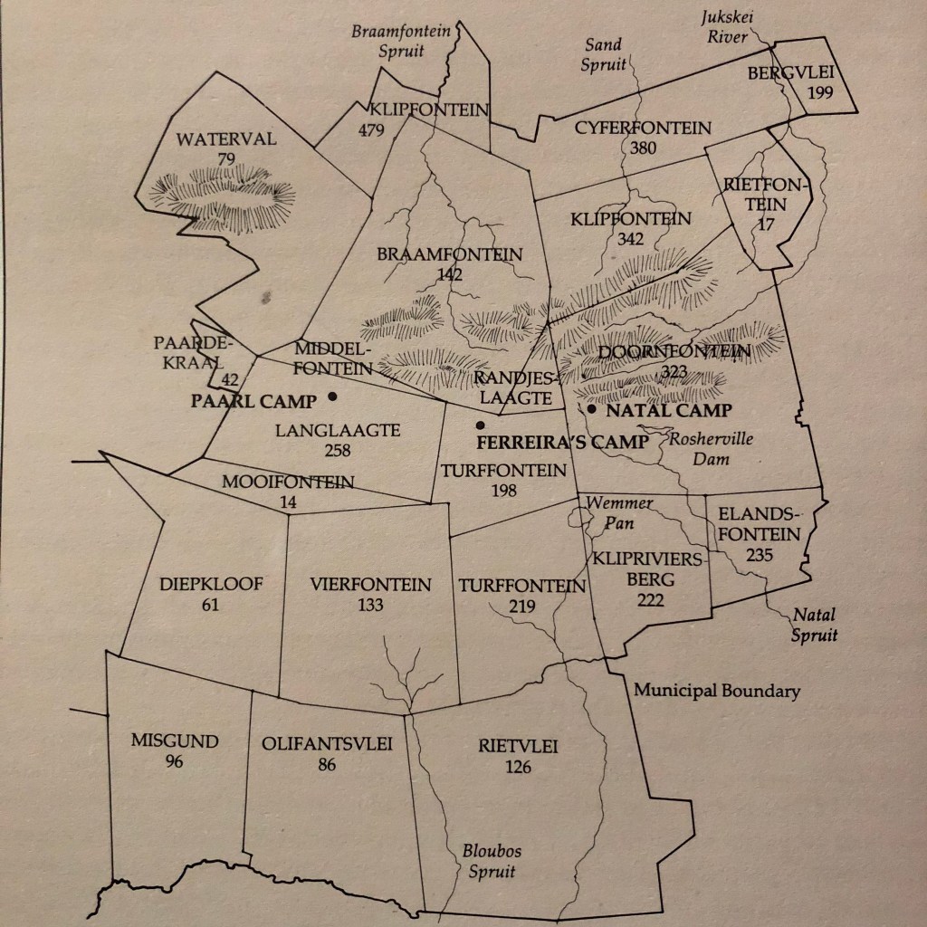 Early farms and original camps of Johannesburg 