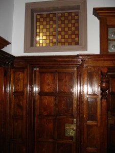 Wood panelling and glass interior Windybrow