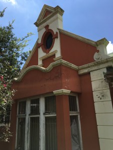 Close up of the facade and plaster work