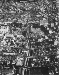View looking South with Doornfontein in the background before Ponte was built. This is after Harrow Road was widened around late 1960s
