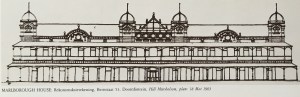 Full length sketch of the front facade