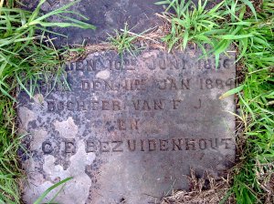 Daugher of FJ and JCE Bezhuidenhout grave stone