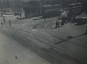 Trams at the old Market Street terminus