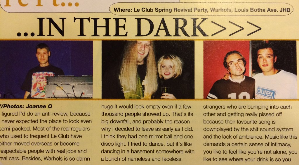 Le Clunb reunion at Warhols 1999