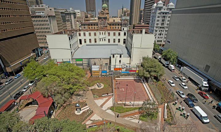 View of Ernest Oppenheimer Park from 2010 where Standard used to be