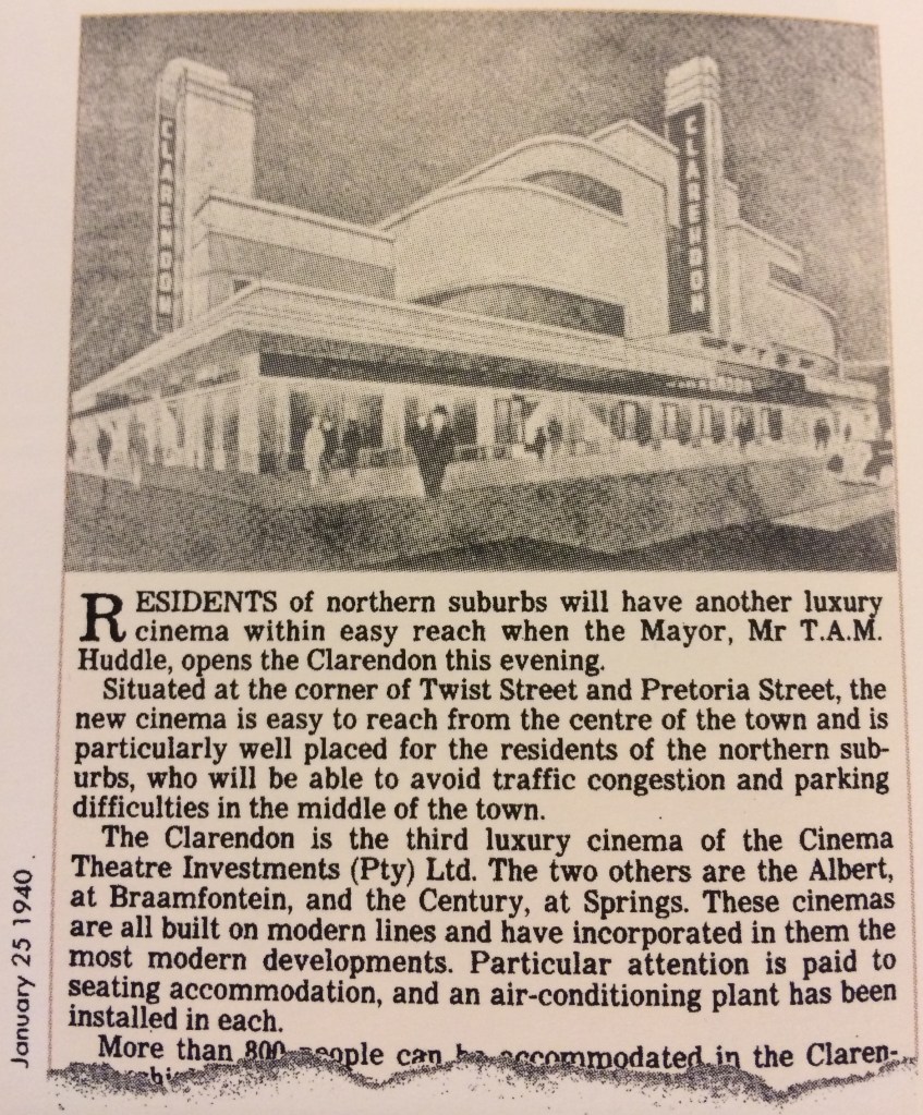 Clarendon Cinema on the corner of Twist & Pretoria str Hillbrow 1940