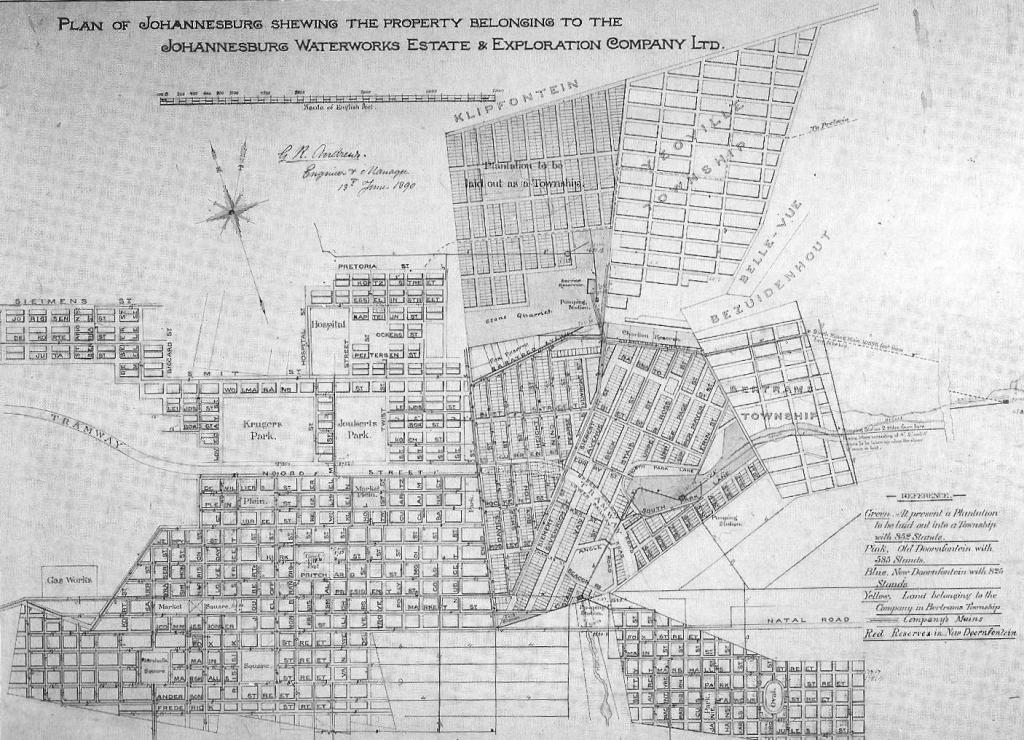 Johannesburg 1890 map