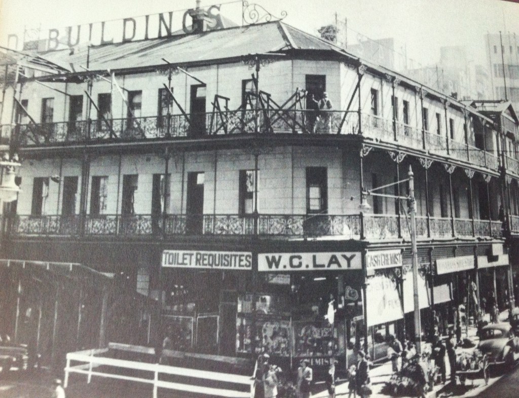 The Standard with building erected around it a few years before being demolished