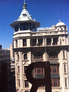 View of the Cuthberts Building from the level under the clock tower