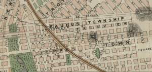 Early Fairview map when it was still called Faucus Township