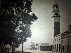Veiw up Commissioner Street toward fire station early 1900s