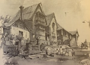 Sketch of William Street by Philip Blawcombe 1970s