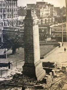 Cenotaph in what was once Market Square