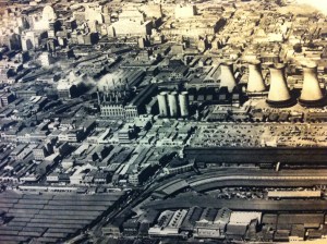 Aerial view of Newtown form 1930s. The sheds in the bottom left are the ones seen from the opposite side in the film