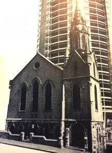 Clifton Methodist church in Decemeber 1972 just before being demolished