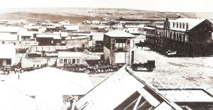 View from Rissik Street in 1888 with proposed Wanderers site in the distance
