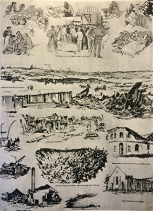 Illustrated events around the aftermath of the explsoion