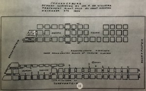 1886 plan showing the position of the first cemetery on the left
