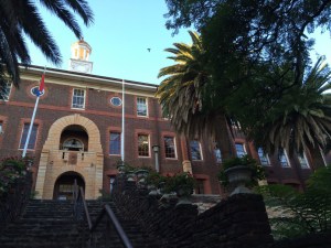 Front of the school building 