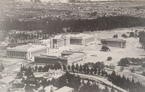 WITS from 1930. THe picture shows the managers house in the foreground and the top of Helpmekaar. Braamfontein Cemetery and Fordsburg are in the background