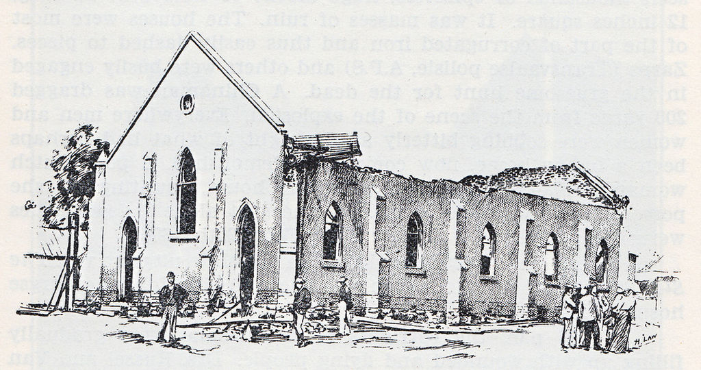 The first DRC NG of H church Fordsburg after the dynamite explosion