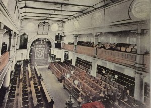 Interior of the President Street synagogue
