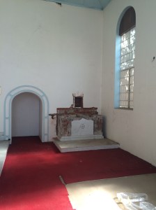 Front of the interior of the church 2015