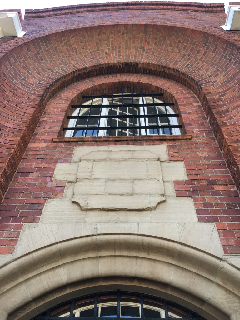 Space for a plaque or sign above the main entrance