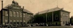School with completed gymnasium