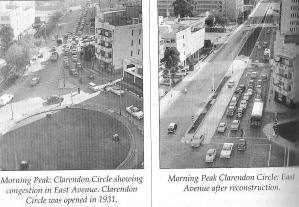 Clarendon circle before and after redesign