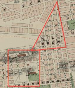 Map of Hillbrow and Hospital Hill 1897