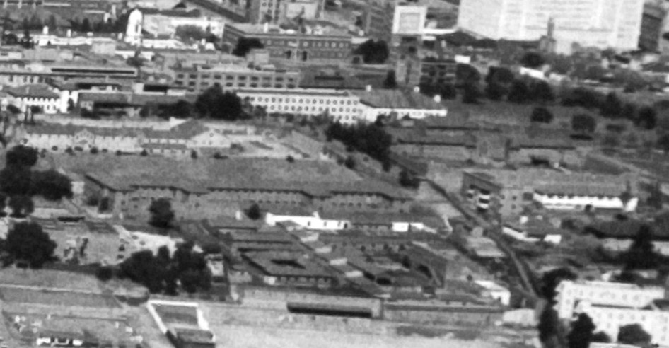 Fort and part of the mortuary on the right