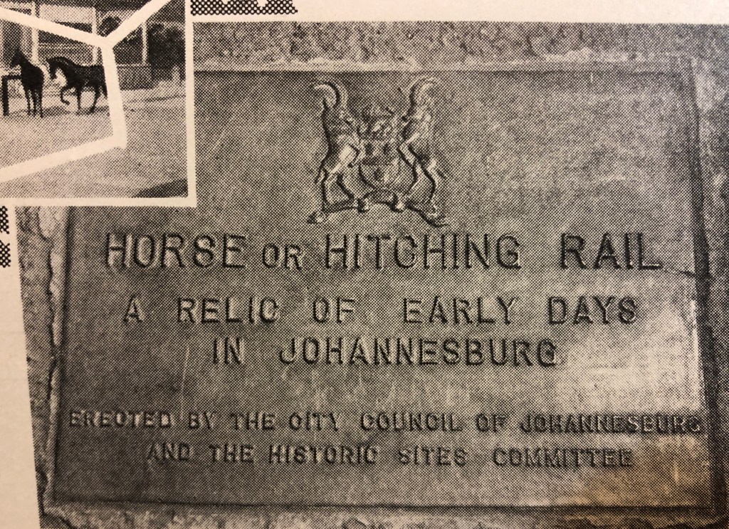 Hitching rail plaque