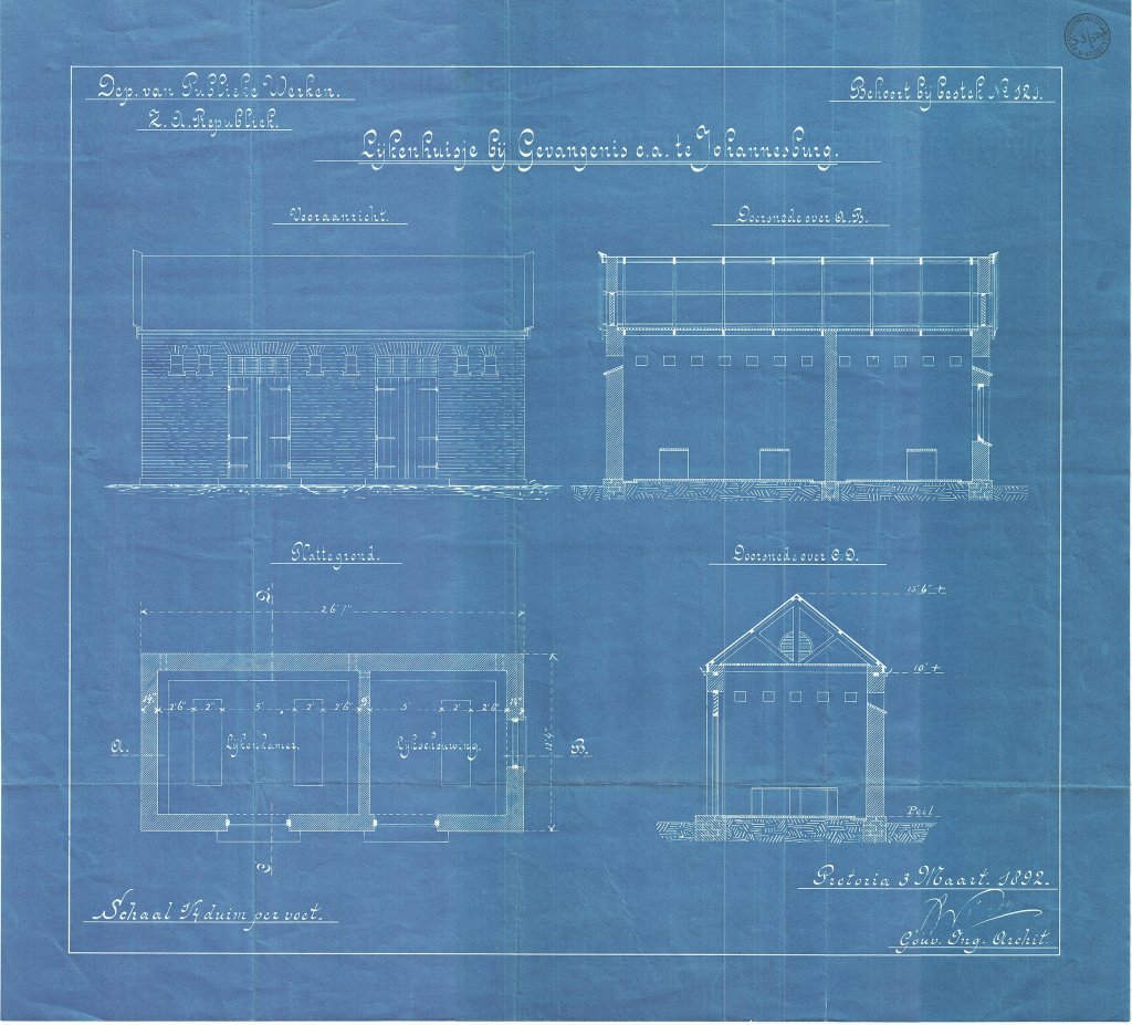 Plans for the original mortuary