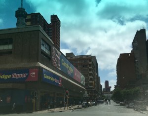 Pretoria Street looking east with Harrison Reef Hotel on the left mid picture