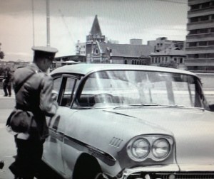 St. George's church seen from the Twist Street entrance of the gallery where Cinema/Thunderdome building is today