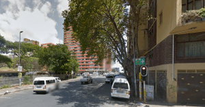 Wolmarans Street today. Note the same white bricks on the building on the right