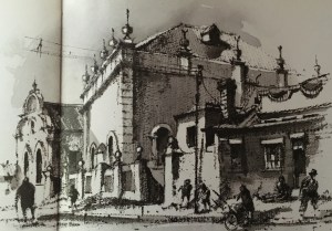 Philip Bawcombe painting of the 23rd Street Mosque