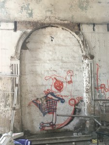 Inside of the blocked up entrance