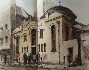 Painting of the synagogue by Philip Bawcombe