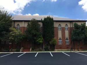 Side view of the shul