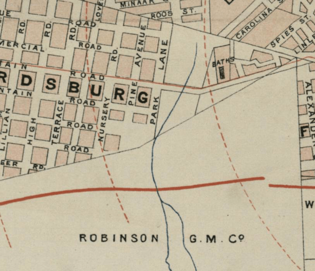 Fordsburg spruit 1897 map