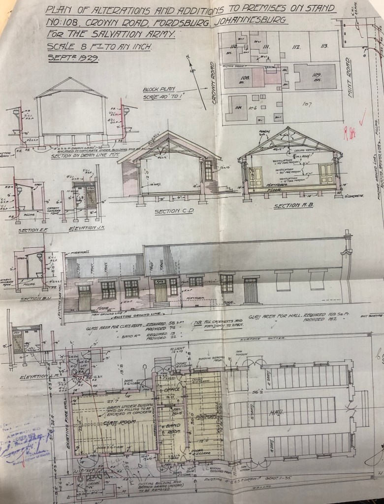 Salvation Army Hall plans 1929