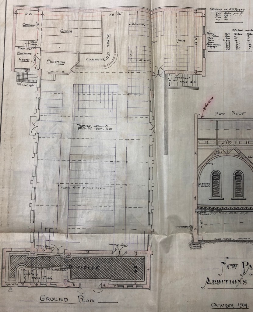 Wesleyan Church Fordsburg 1904 extension plan