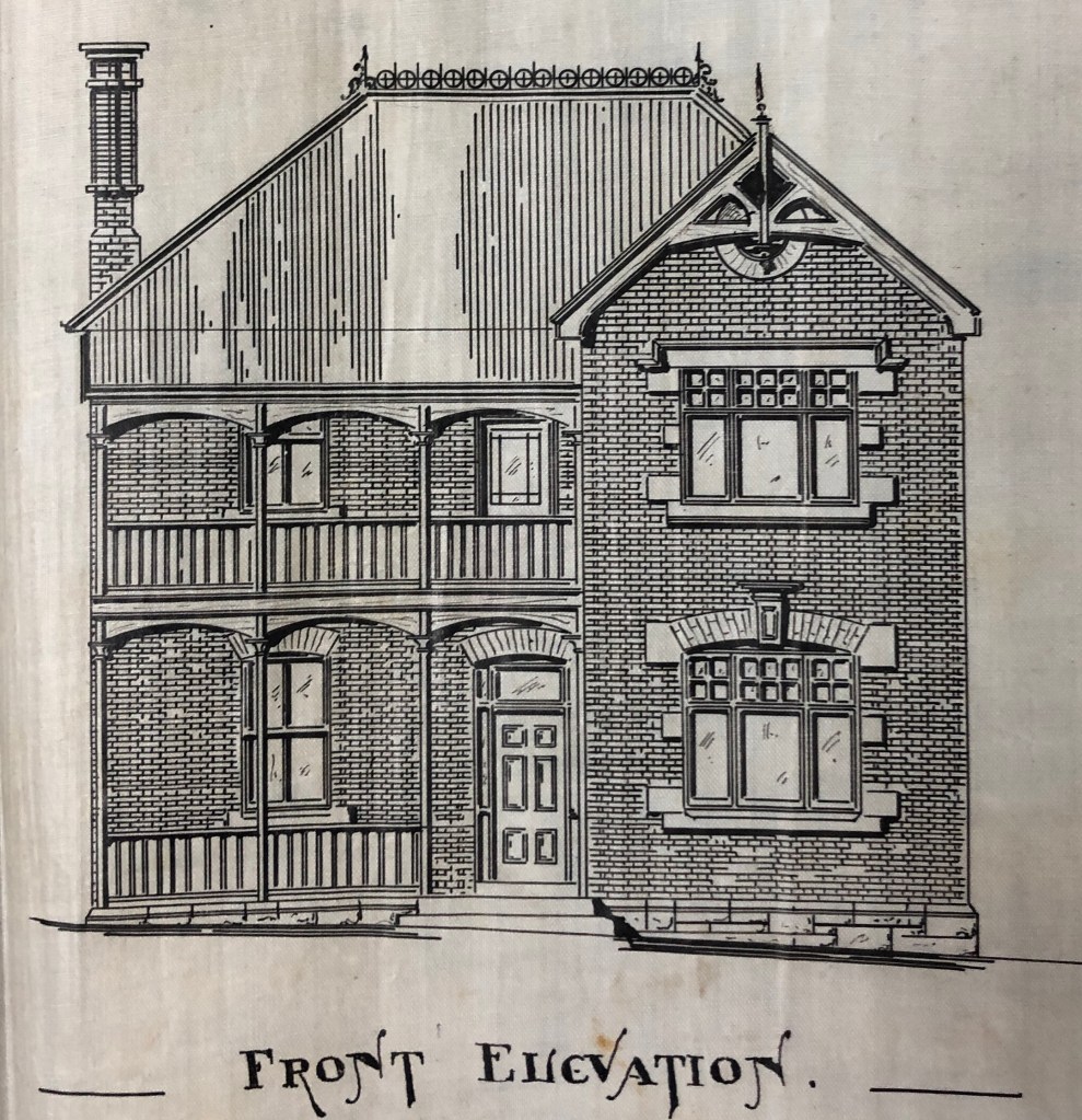 Wesleyan church pasonage front elevation 1905
