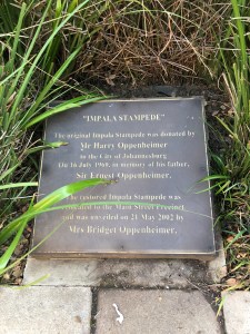 Impala statue plaque