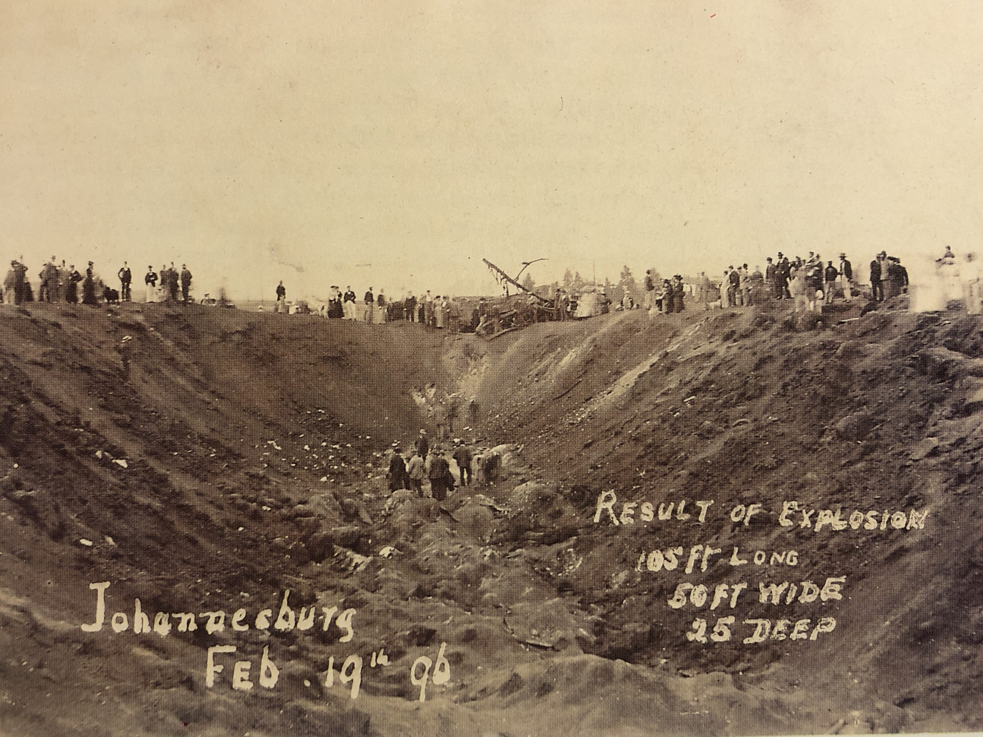 Dynamite explosion crater